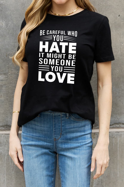 Simply Love Full Size Slogan Graphic Cotton Tee-Jewearrings