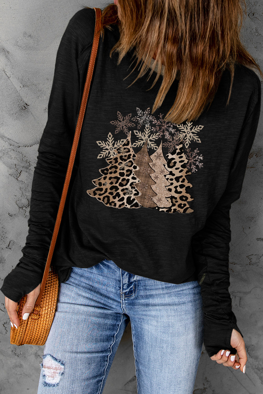 Christmas Tree Graphic Long Sleeve T-Shirt-Jewearrings