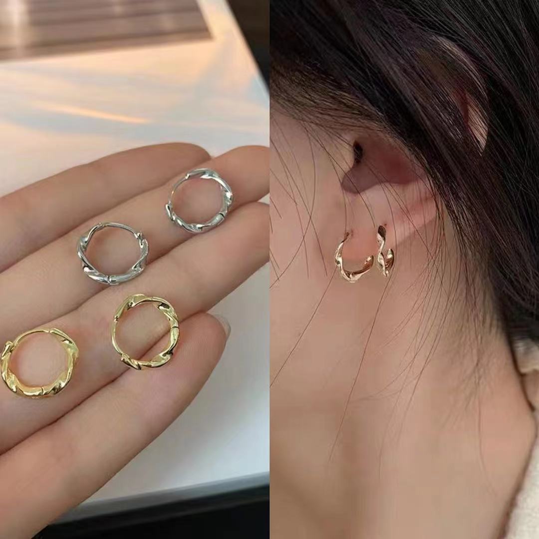 Geometric Irregular Twisted Stud Earrings Simple Women-Jewearrings