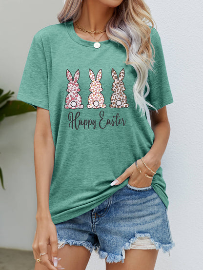 HAPPY EASTER Graphic Short Sleeve Tee-Jewearrings