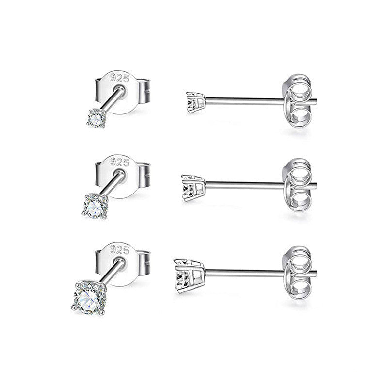 Sterling Silver Simple Piercing Stud Earrings-Jewearrings