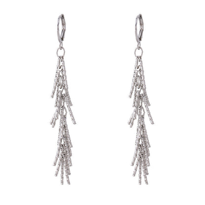 All-matching Thin-looking Earrings Silver Tassel Earrings Female Light Luxury Minority Design Sense-Jewearrings