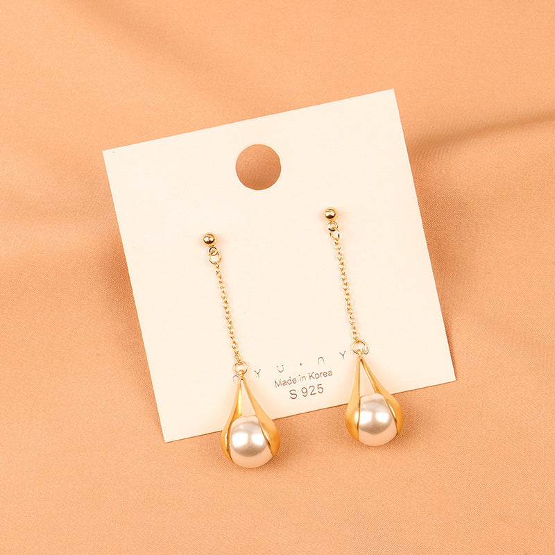 Women's Simple Matte French Pearl Earrings-Jewearrings