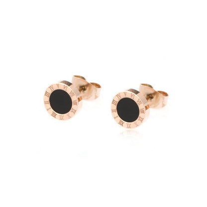 Women's Rose Gold Stud Earrings Fashion Bracelet-Jewearrings