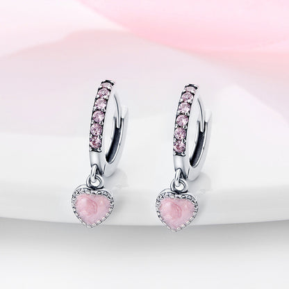 Love Heart Earrings 925 Sterling Silver High-end Fashion-Jewearrings