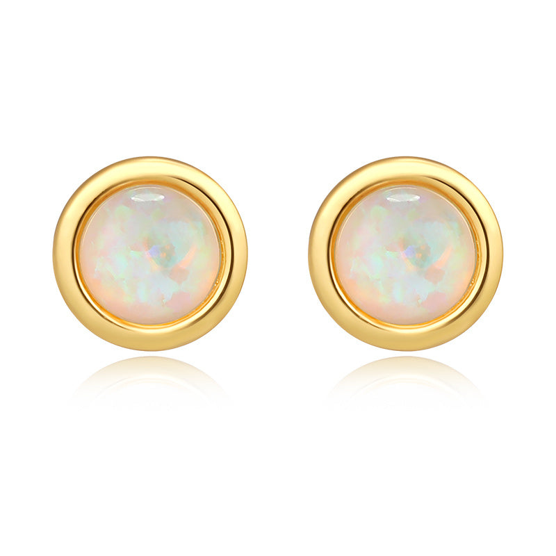 Opal 925 Silver Temperament Retro Light Luxury Women's Earrings-Jewearrings