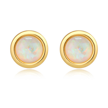 Opal 925 Silver Temperament Retro Light Luxury Women's Earrings-Jewearrings