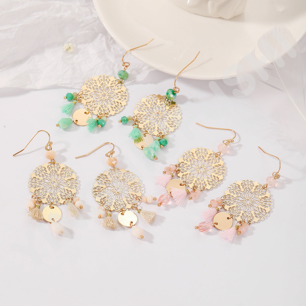 Women's Fashion Gold Crystal Earrings-Jewearrings