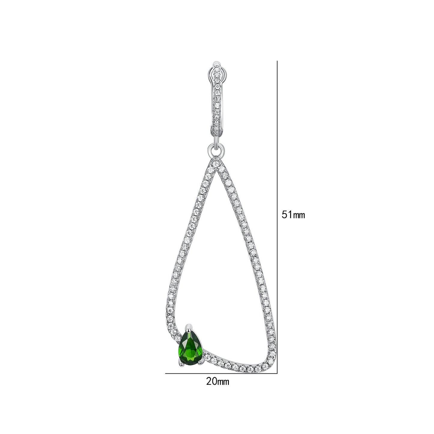 Fashion Earrings Women's Full Body S925 Silver Inlaid Natural Diopside-Jewearrings