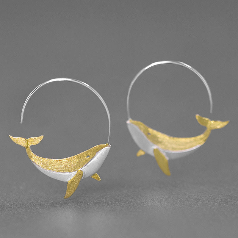 Sterling Silver Earrings Whale Unique And Exquisite-Jewearrings