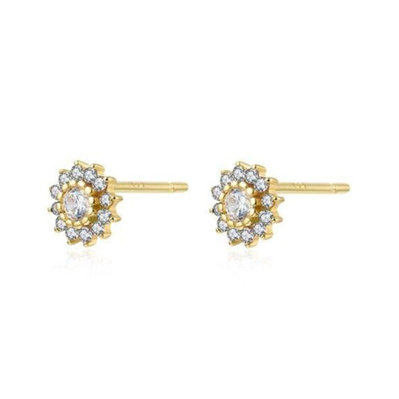 Zircon Silver Stud Earrings Female-Jewearrings