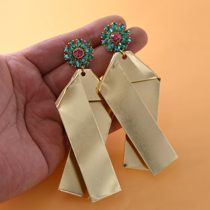 Palace Style Baroque Cross Earrings Female Long Earrings-Jewearrings