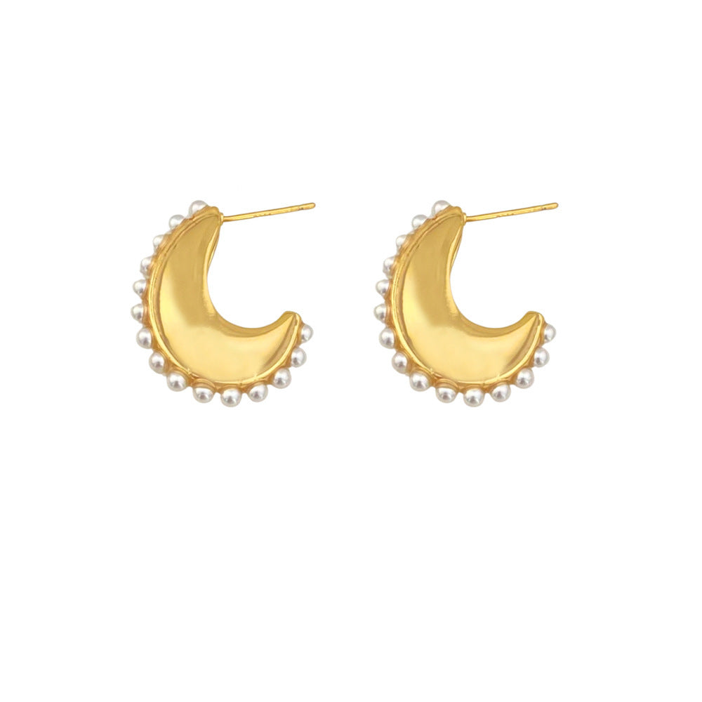 Women's Fashionable All-matching Elegance Retro Small Pearl Earrings-Jewearrings