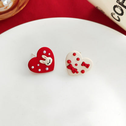 Joyful Bow Love Stud Earrings-Jewearrings