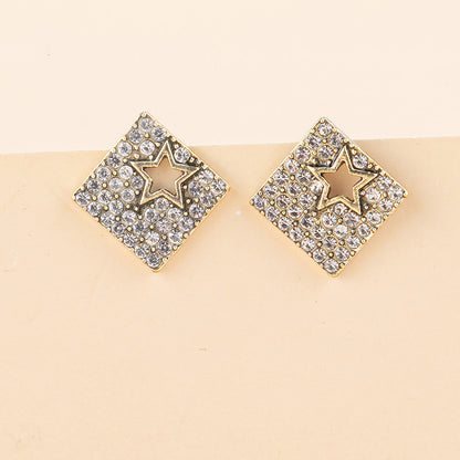 New Jewelry Wholesale Retro Golden Geometric Stud Earrings-Jewearrings