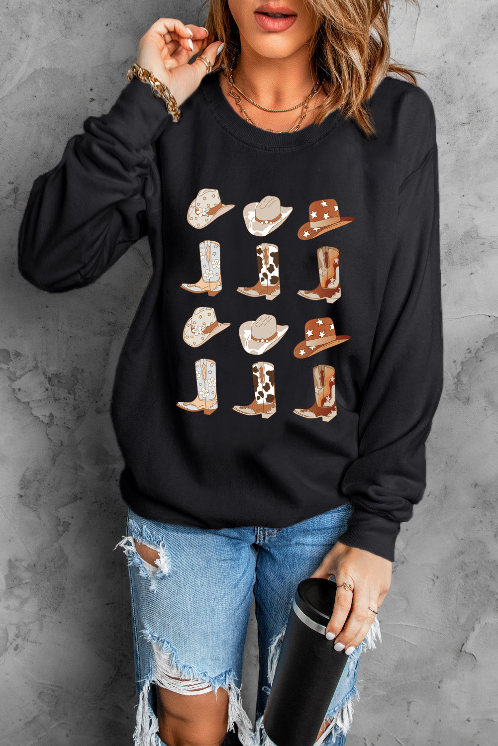 Christmas Element Round Neck Sweatshirt-Jewearrings