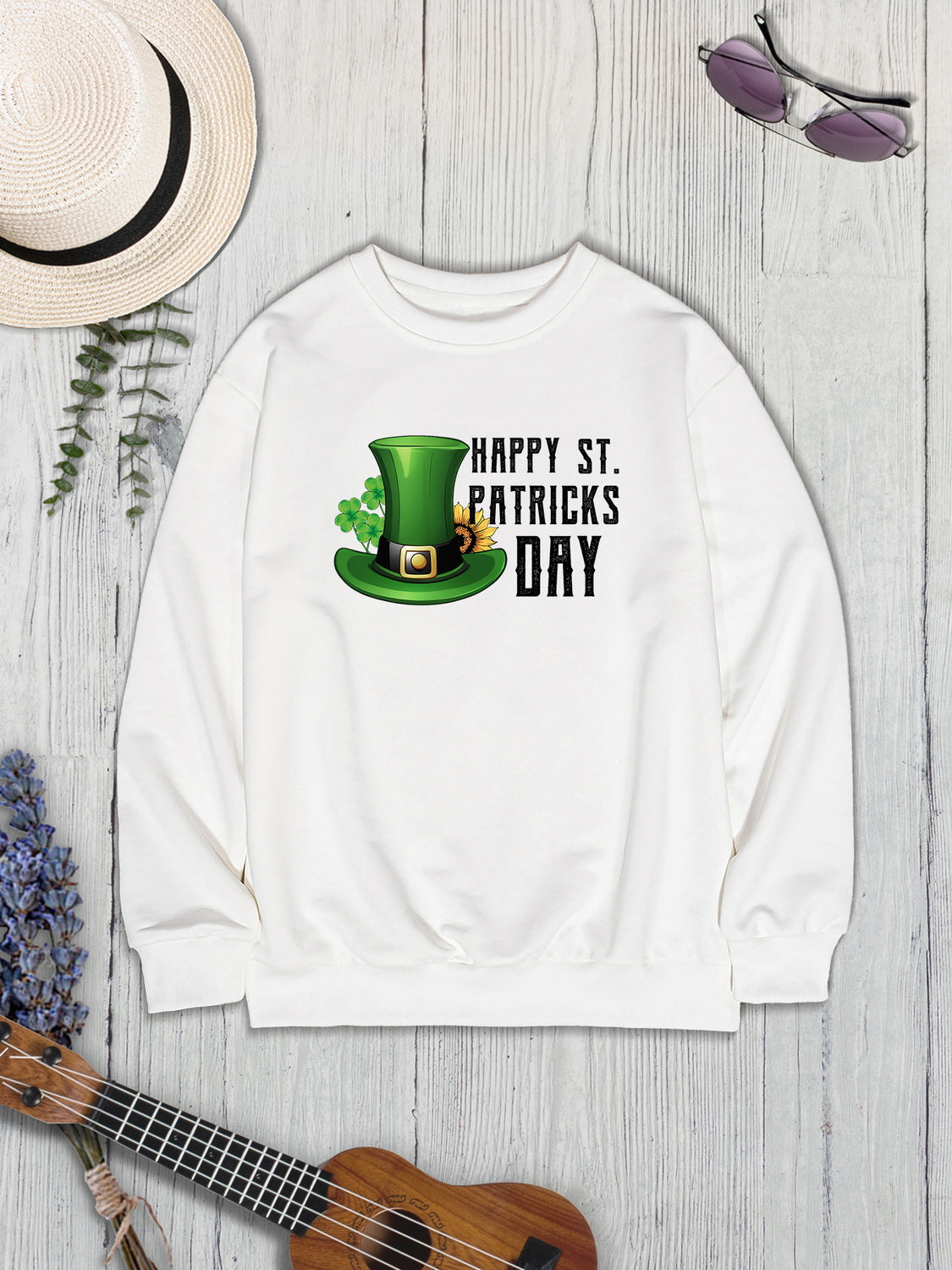 HAPPY ST. PATRICKS DAY Dropped Shoulder Sweatshirt-Jewearrings