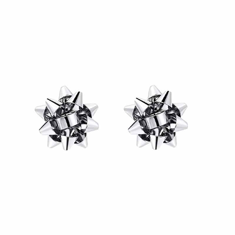 New Christmas Simple Metal Flower Bow Creative Earrings-Jewearrings