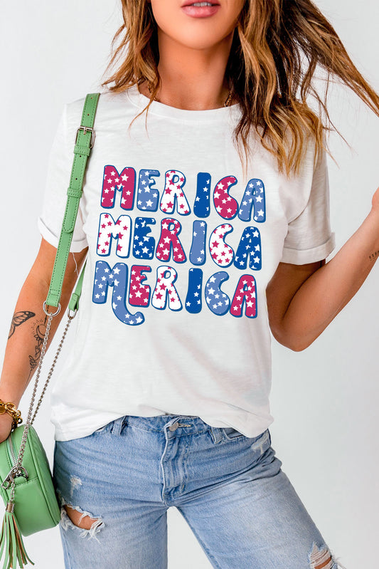 MERICA Graphic Round Neck Tee-Jewearrings