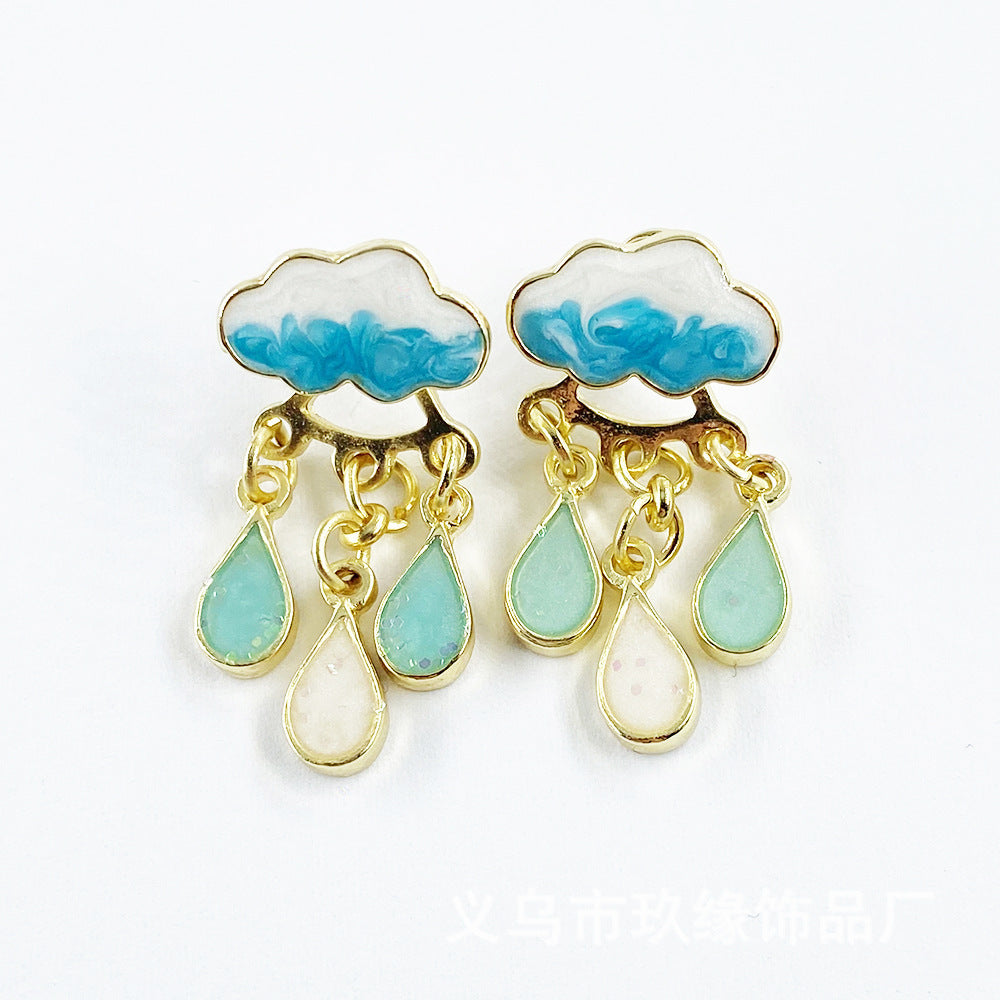 S925 Silver Needle Premium Sense Cute Little Cloud Earrings-Jewearrings