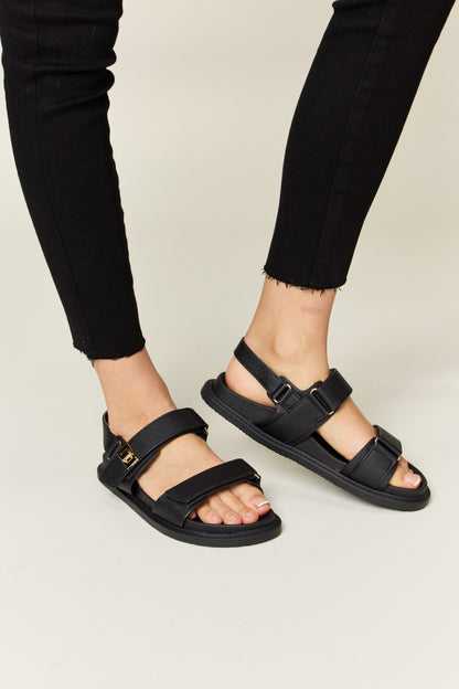 WILD DIVA Velcro Double Strap Slingback Sandals-Jewearrings