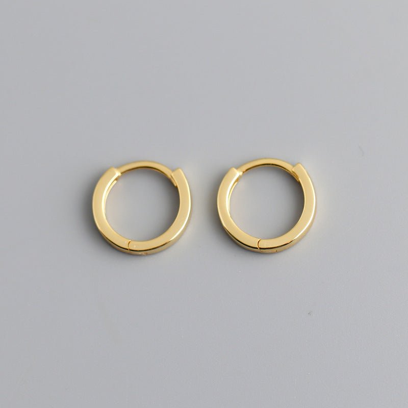 Beautiful Simple Plain Hoop Earrings S925 Sterling Silver Stud Earrings Women-Jewearrings