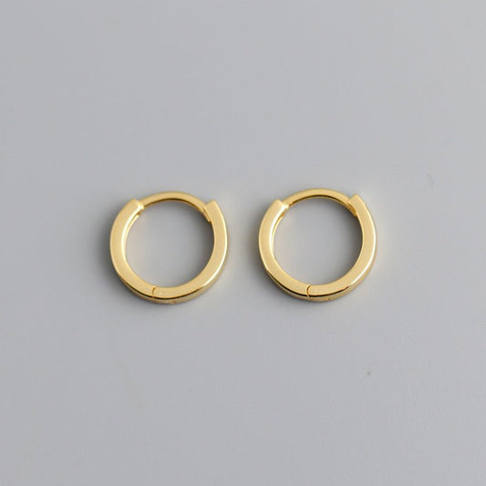 Beautiful Simple Plain Hoop Earrings S925 Sterling Silver Stud Earrings Women-Jewearrings