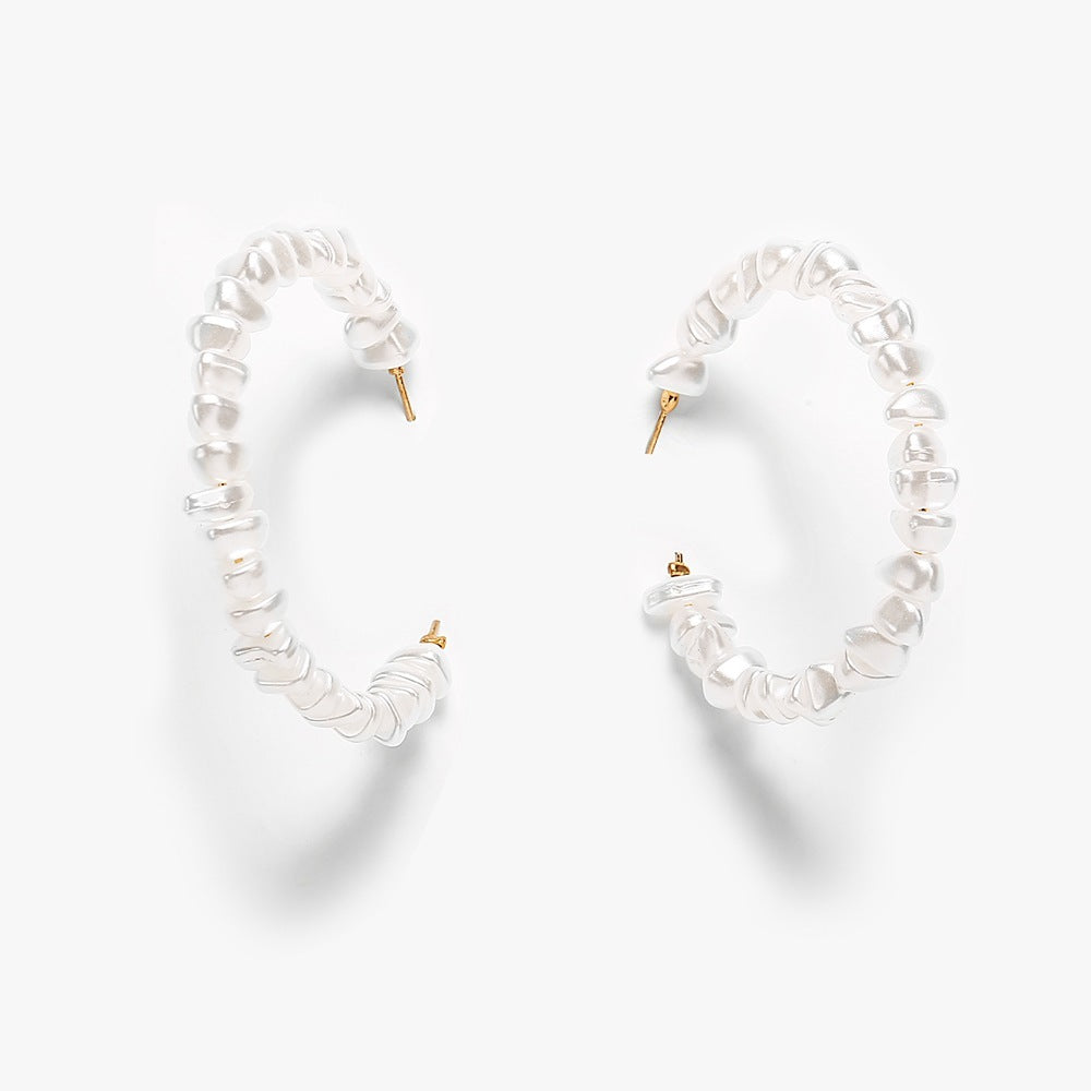 Irregular Faux Pearl Earrings-Jewearrings