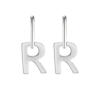 R Letter Earrings S925 Sterling Silver Fashion-Jewearrings