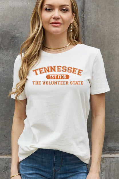 Simply Love Full Size TENNESSEE EST 1796 THE VOLUNTEER STATE Graphic Cotton Tee-Jewearrings