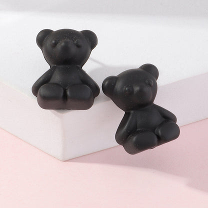 New Ins Sweet And Cool Style Teddy Bear Stud Earrings-Jewearrings