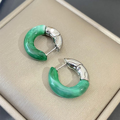 Amber High-end Emerald Earrings Retro Light Luxury-Jewearrings