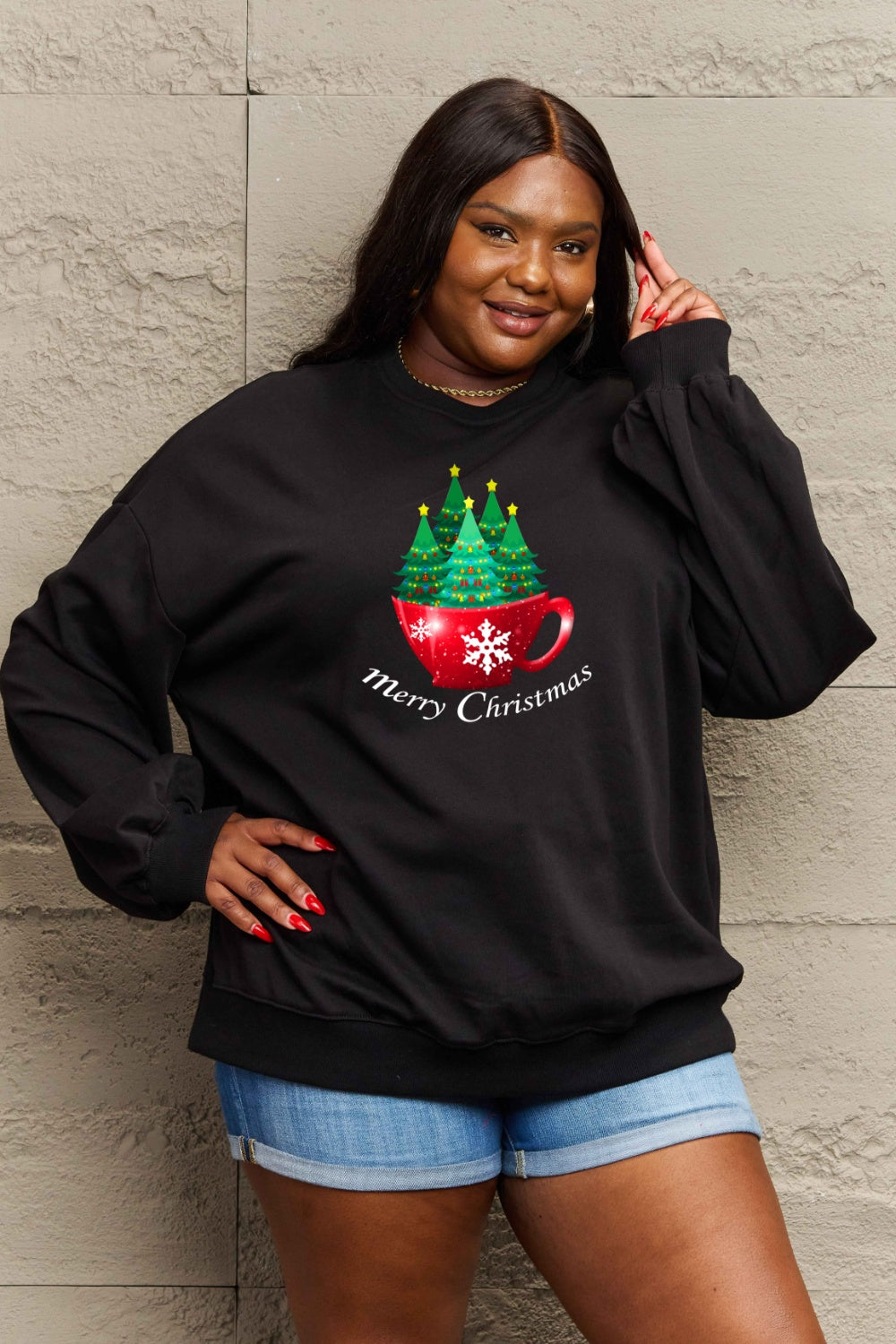 Simply Love Full Size MERRY CHRISTMAS Graphic Sweatshirt-Jewearrings