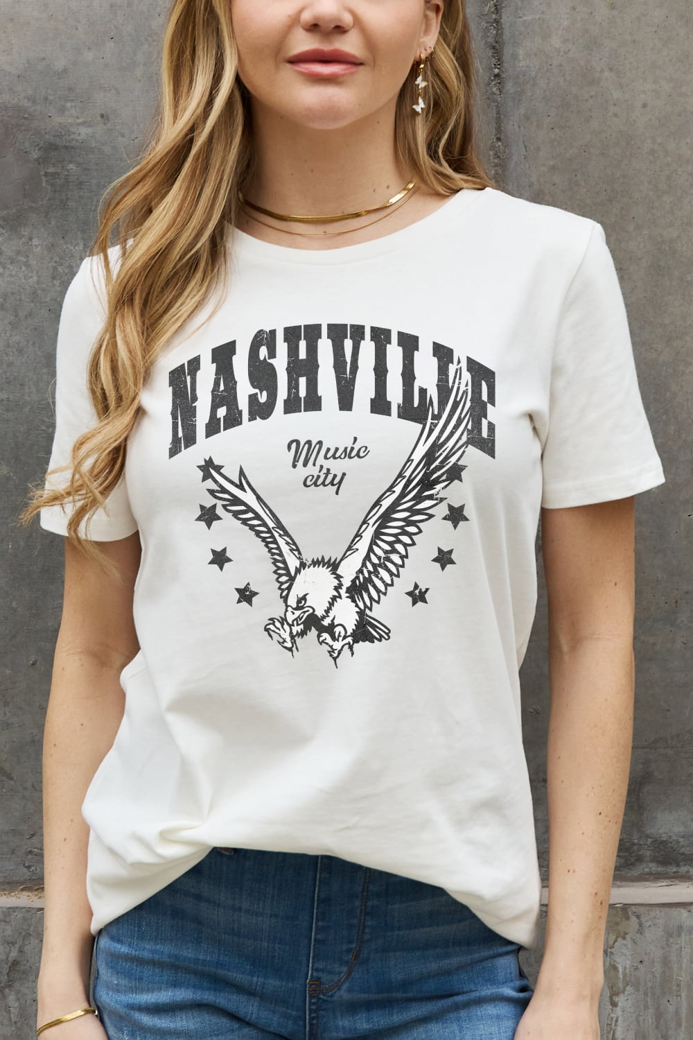 Simply Love Simply Love Full Size NASHVILLE MUSIC CITY Graphic Cotton Tee-Jewearrings