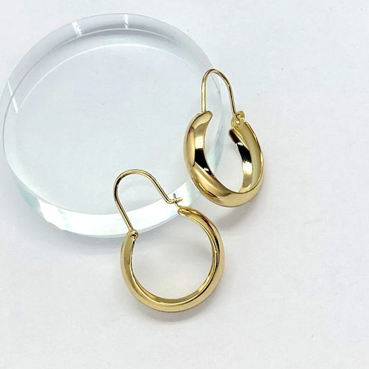 Women's Trendy Cool Gold Plated Hoop Earrings-Jewearrings