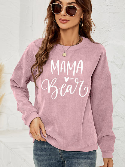 MAMA Graphic Round Neck Sweatshirt-Jewearrings