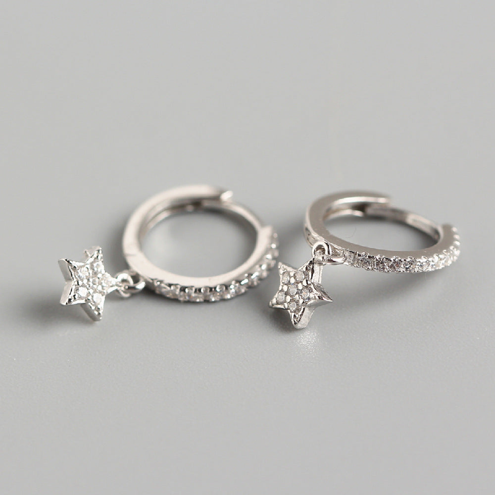 Sterling Silver Earrings For Women Korean Style XINGX Earrings Sweet Cute With Diamonds-Jewearrings