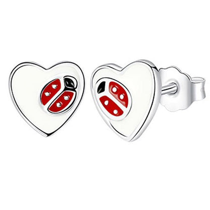 Belawang Korean Version Of S925 Sterling Silver Blue Heart-shaped Earrings-Jewearrings