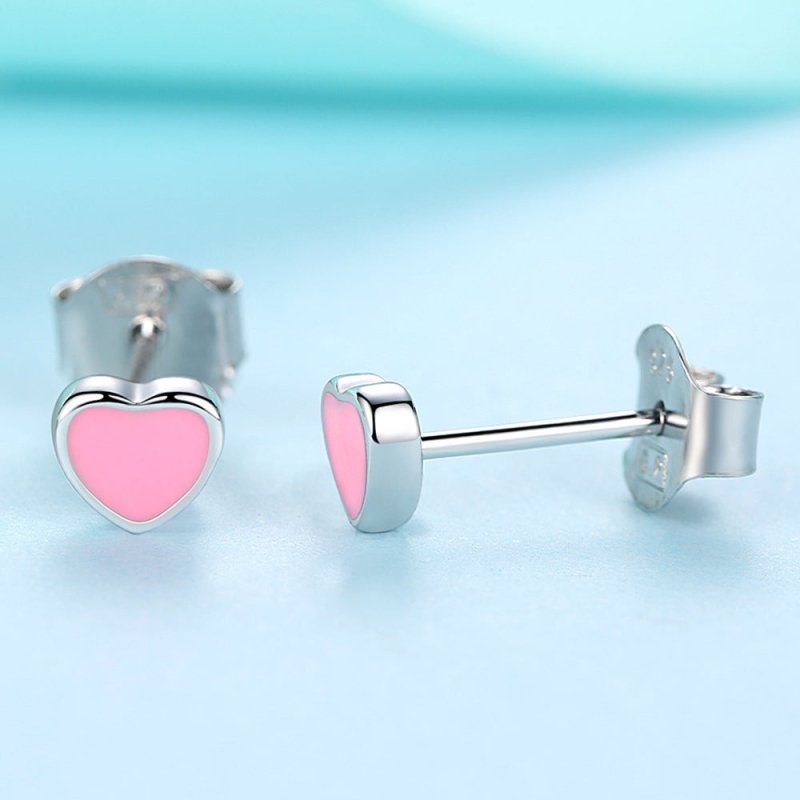 Belawang Korean Version Of S925 Sterling Silver Blue Heart-shaped Earrings-Jewearrings