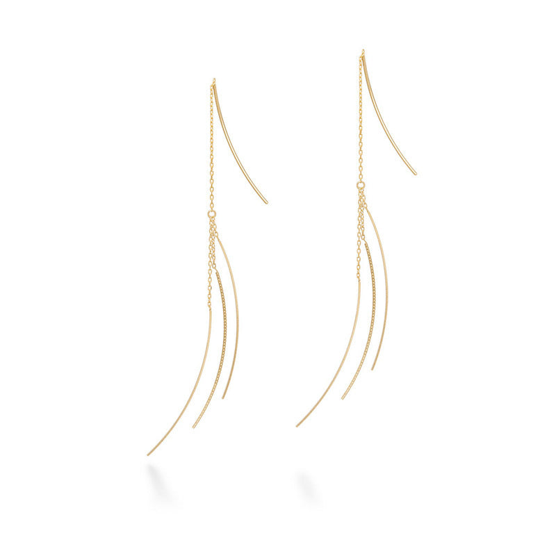 925 Sterling Silver Comet Tail Chain Tassel Earrings-Jewearrings