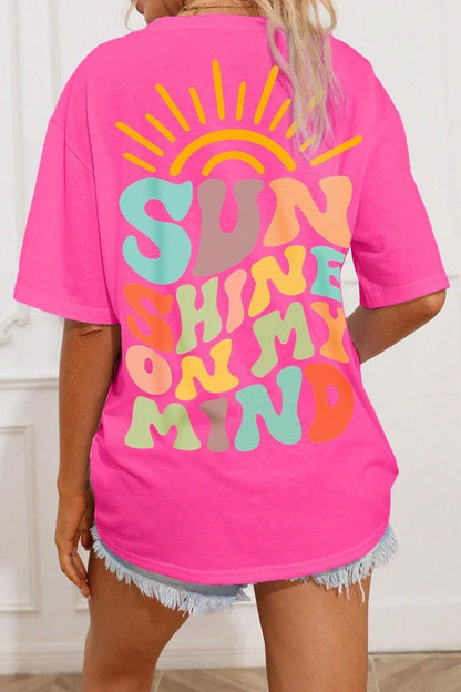 SUN SHINE ON MY MIND Round Neck T-Shirt-Jewearrings