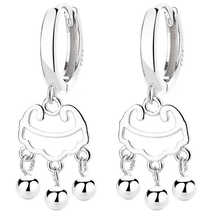 S925 Sterling Silver Safety Lock Earrings Fashion National Fashion-Jewearrings