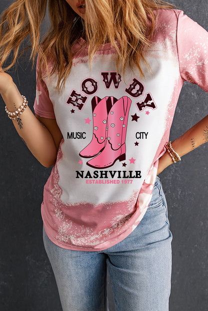 Cowboy Boots Graphic Short Sleeve Tee-Jewearrings