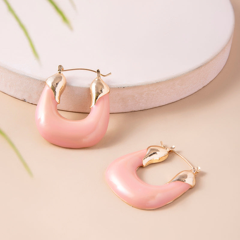 Irregular U Shape Hoop Earrings For Women-Jewearrings