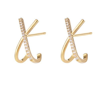 Light Luxury Ladies Silver Cross Earrings-Jewearrings