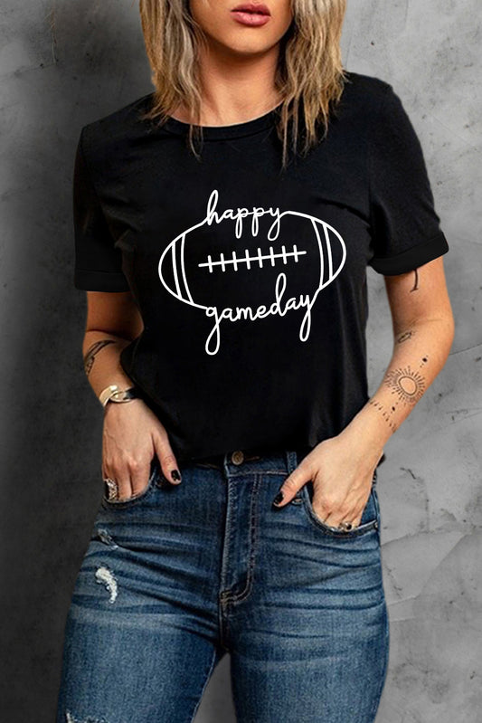 HAPPY GAMEDAY Graphic T-Shirt-Jewearrings