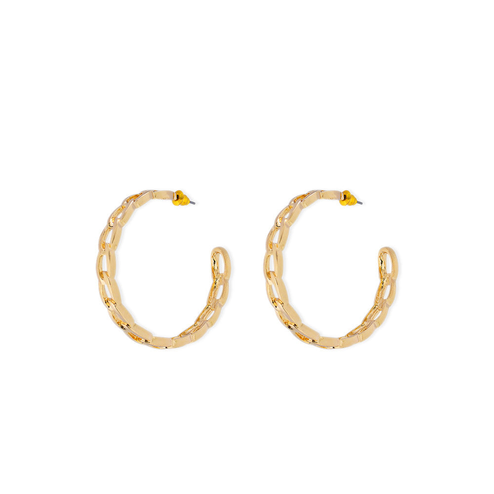 European And American Circle Cold Wind Stud Earrings Are Popular-Jewearrings