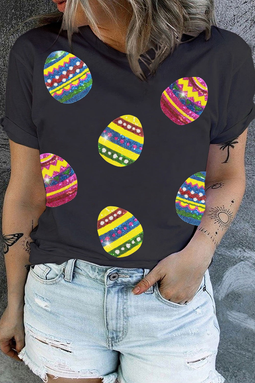 Plus Size Easter Round Neck Short Sleeve T-Shirt-Jewearrings