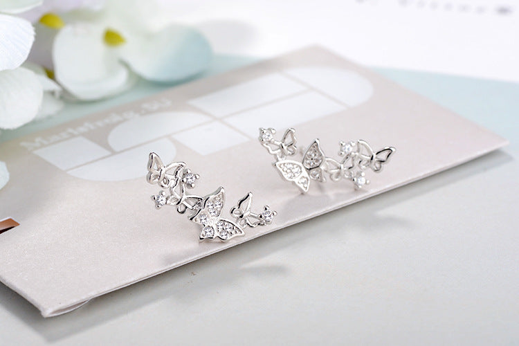 Jewelry Hot Sale Korean Bow Tie Zircon Earrings For Women Pendientes-Jewearrings