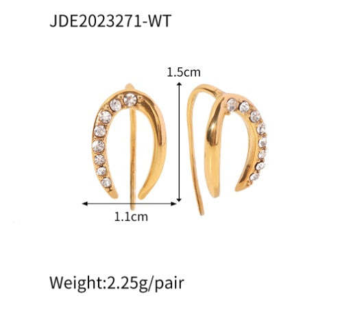 Zia Gold Earrings-Jewearrings